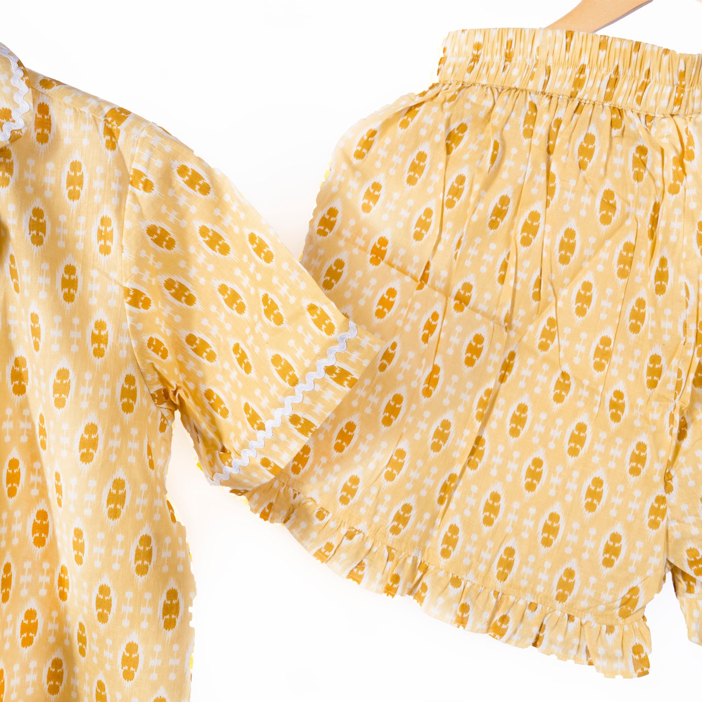 Yellow Ikat Shorts Set