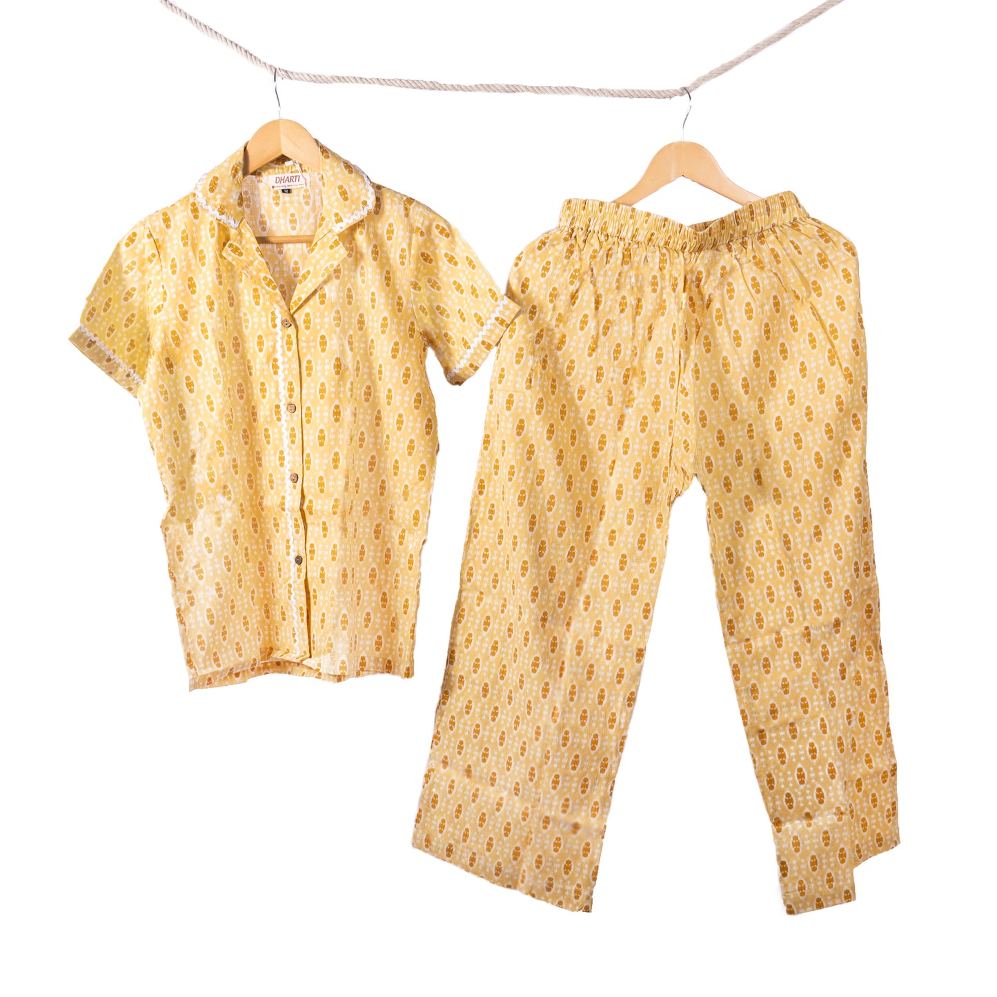 Yellow Ikat Shorts Set